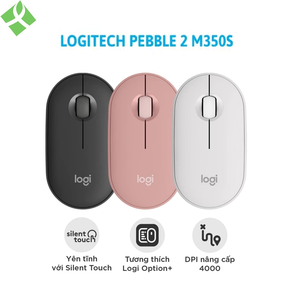 Chuột Bluetooth Logitech Pebble Mouse 2 M350s - Hàng chính hãng