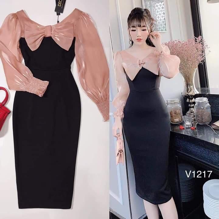 Đầm ôm body công chúa nơ cao cấp