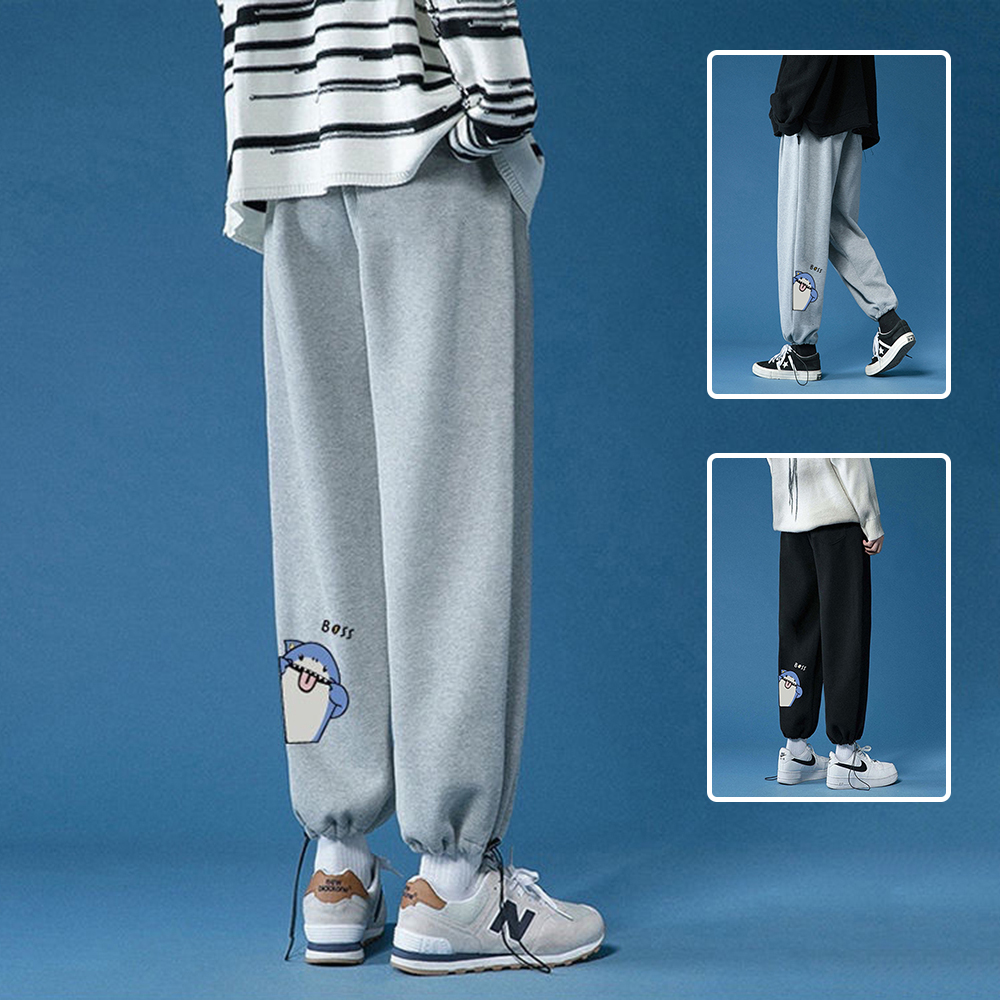 Quần Ống Rộng Culotes Có Dây Bo Ống Phối Hình Hoạt Hình Siêu Cá Tính Thời Trang FORYOU JOGGER NAM 9000088