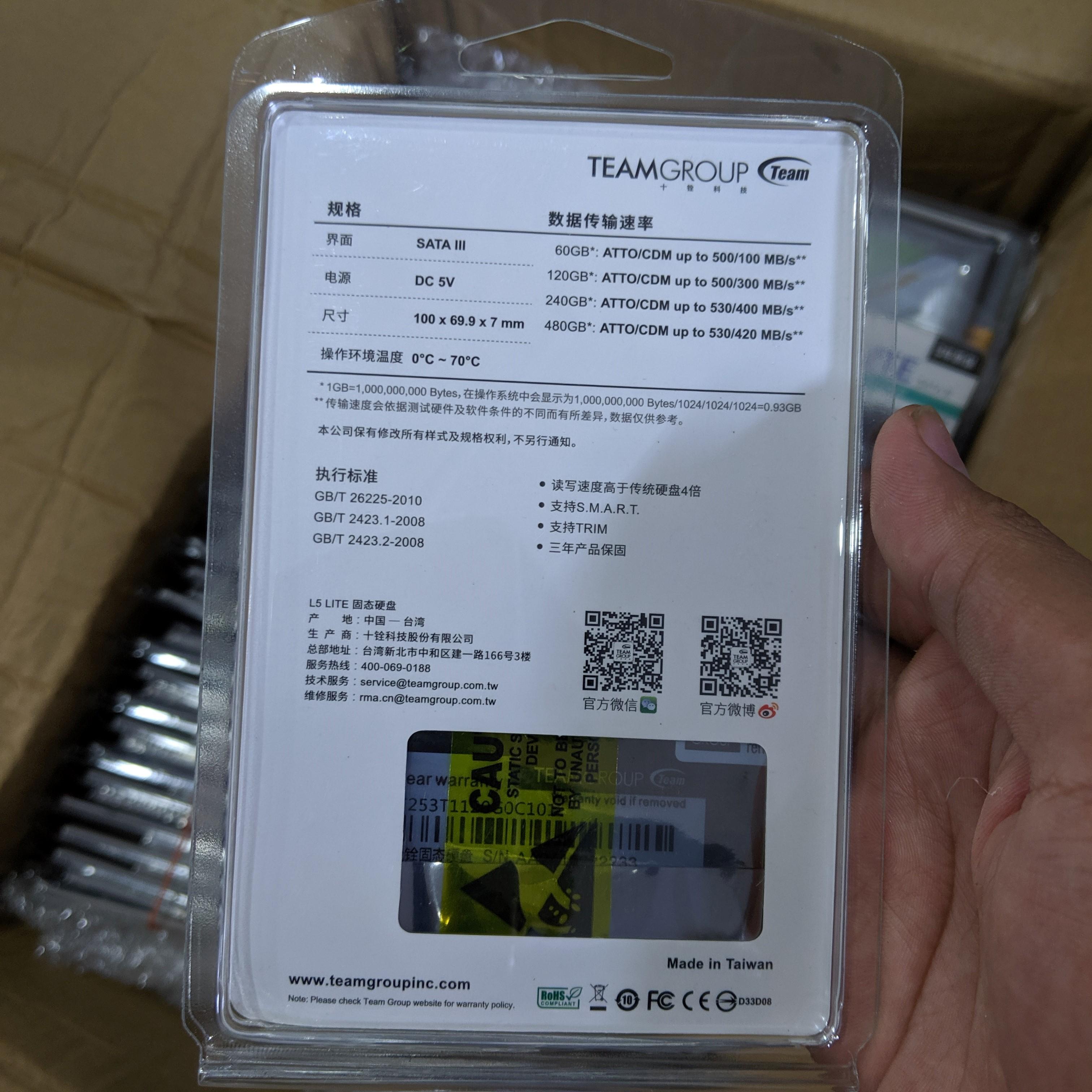 [Bảo Hành 3 Năm] Ổ Cứng SSD Teamgroup 120GB GT1 3D NAND