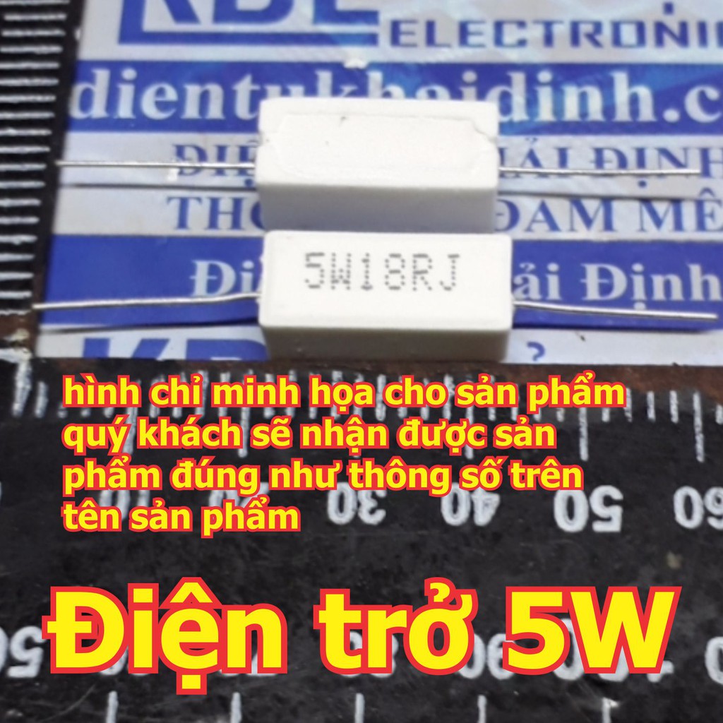 20 con điện trở 5w trở công suất, trở sứ 0.25ohm/0.27ohm/18ohm/33ohm kde5452