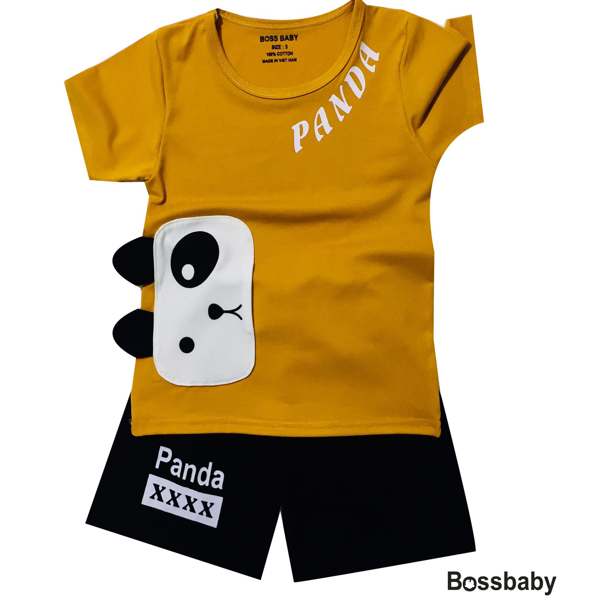 [HCM]Đồ Bộ Bé Trai. Áo Quần Cho Bé Trai Áo Bé Trai Túi Gấu Trắng tay ngắn  Cho Bé Từ 6kg-26kg