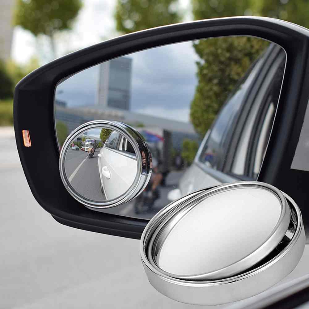 [1 pair] mirror spherical convex auto 360 degree mount rear view mirror, support wide-angle vision, can rotate 360 degrees for car set 2 spherical mirror convex Lear blind spots have borders shell-spherical mirror 360 degree Mount automobile motorcycle