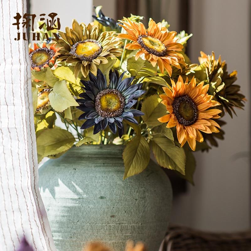 [Juhan] Hoa Hướng Dương Mô Phỏng Hoa Hướng Dương Hoa Giả Hoa Mặt Trời Hoa Lụa Van Gogh Nhiều Màu Sắc