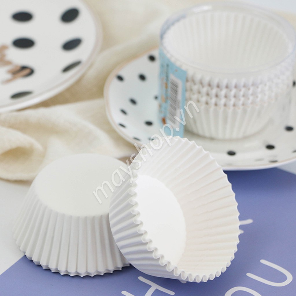Cup mềm trắng, giấy nến bánh bao 12cm (500 chiếc)