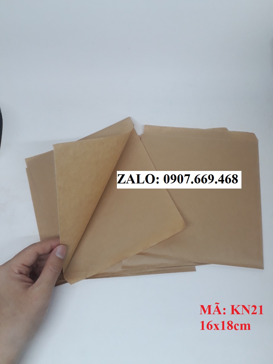 Túi giấy kraft 2 miệng dùng đựng bánh hamburger (combo 100 túi)