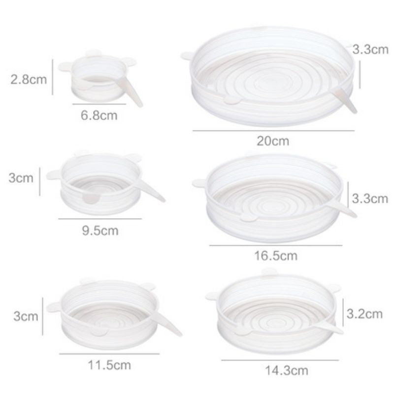 Bộ 6 Nắp Silicon Nhiều KíchThước