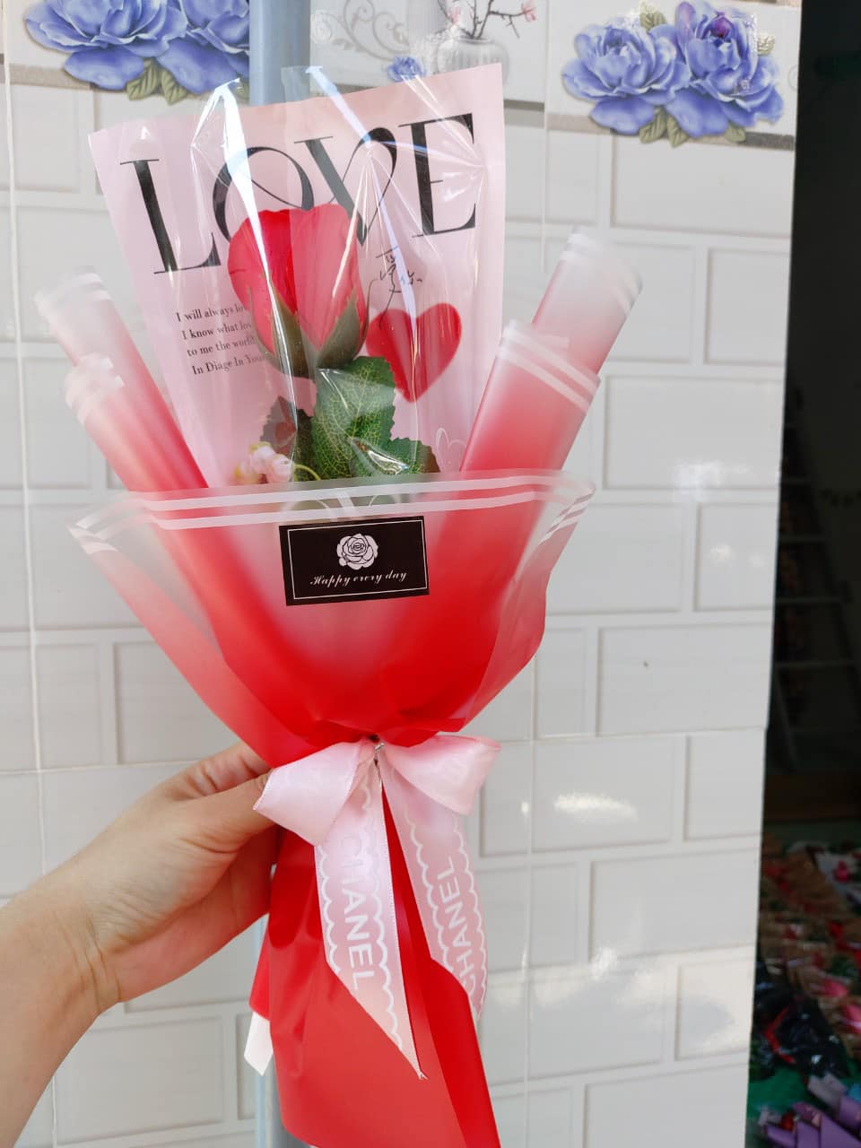 Bó hoa sáp 1 bông( hoa 7lop) giá siêu rẻ