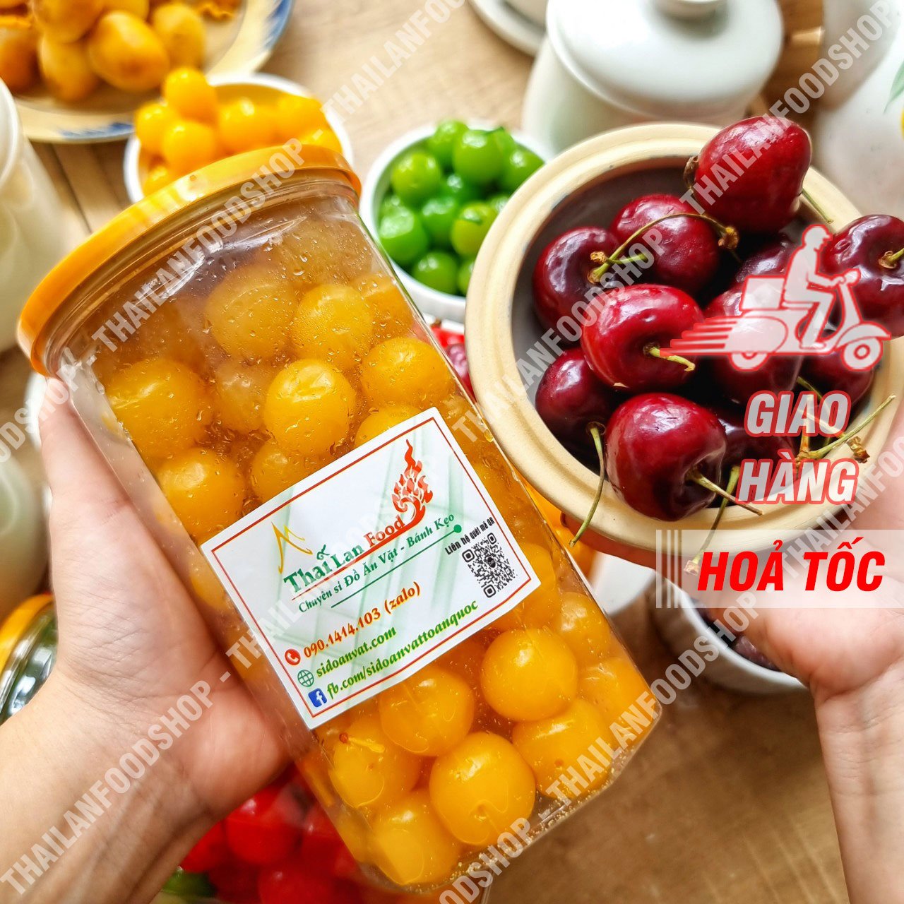 Mứt Cherry Anh Đào Giòn ( Trái Lý ) - Lon 500Gr