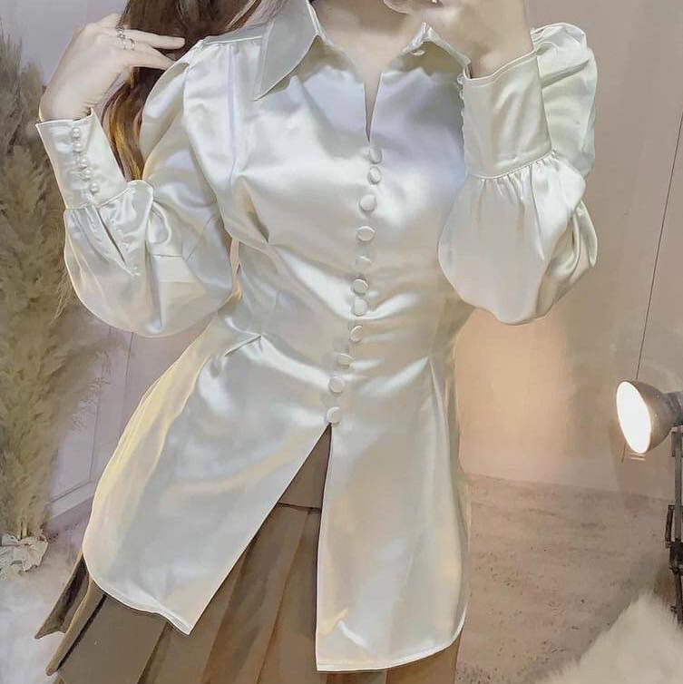 ÁO PEPLUM NÚT BỌC NƠ LƯNG (KÈM VIDEO HÌNH THẬT)