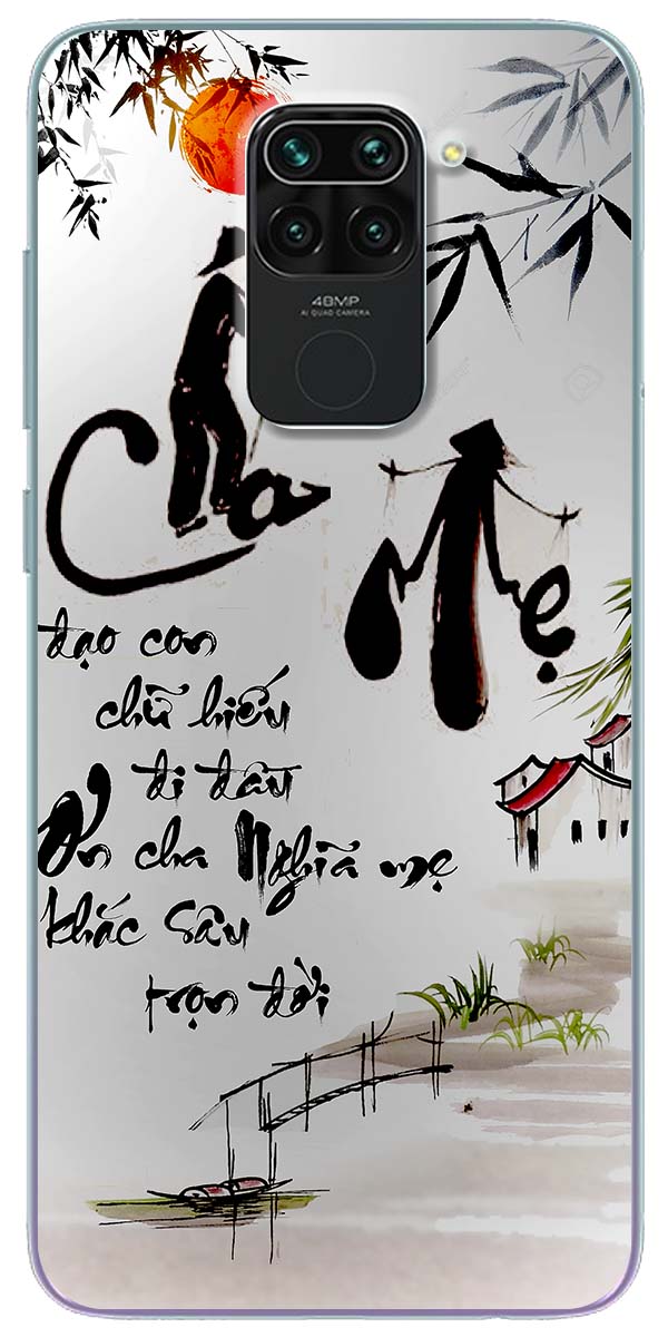 [HCM]Ốp lưng dành cho Xiaomi Redmi Note 5, Redmi Note 6, Redmi Note 7, Redmi Note 8, 8 Pro, Redmi Note 9, 9S, 9 Pro mẫu Thư pháp cha mẹ