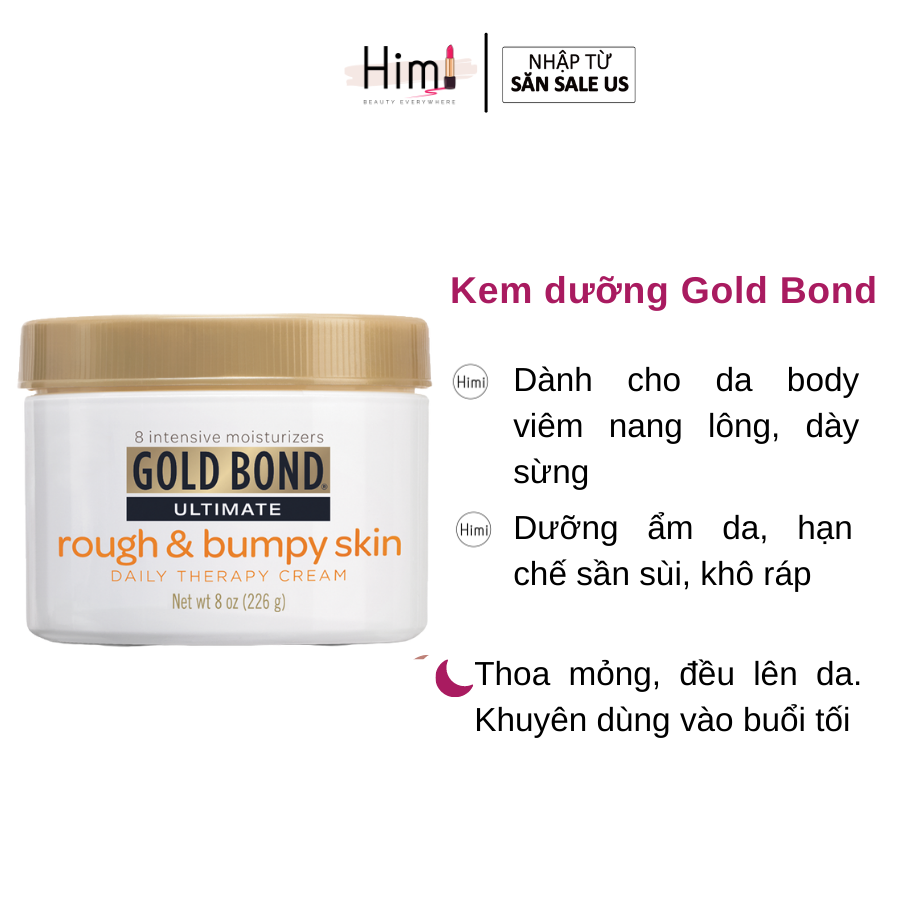 Kem dưỡng body cho da khô mụn Gold Bond [Bill Us]