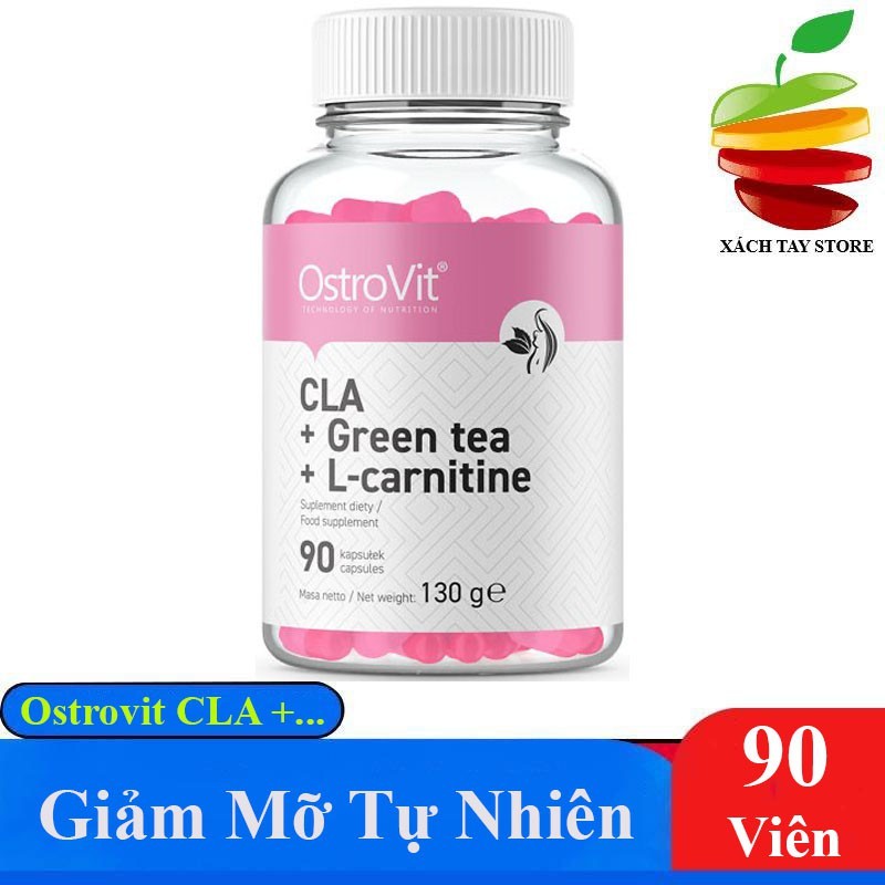 [HCM]Viên Giảm Mỡ Tự Nhiên Ostrovit CLA + Green Tea + L-Carnitine 90 Viên nhập khẩu