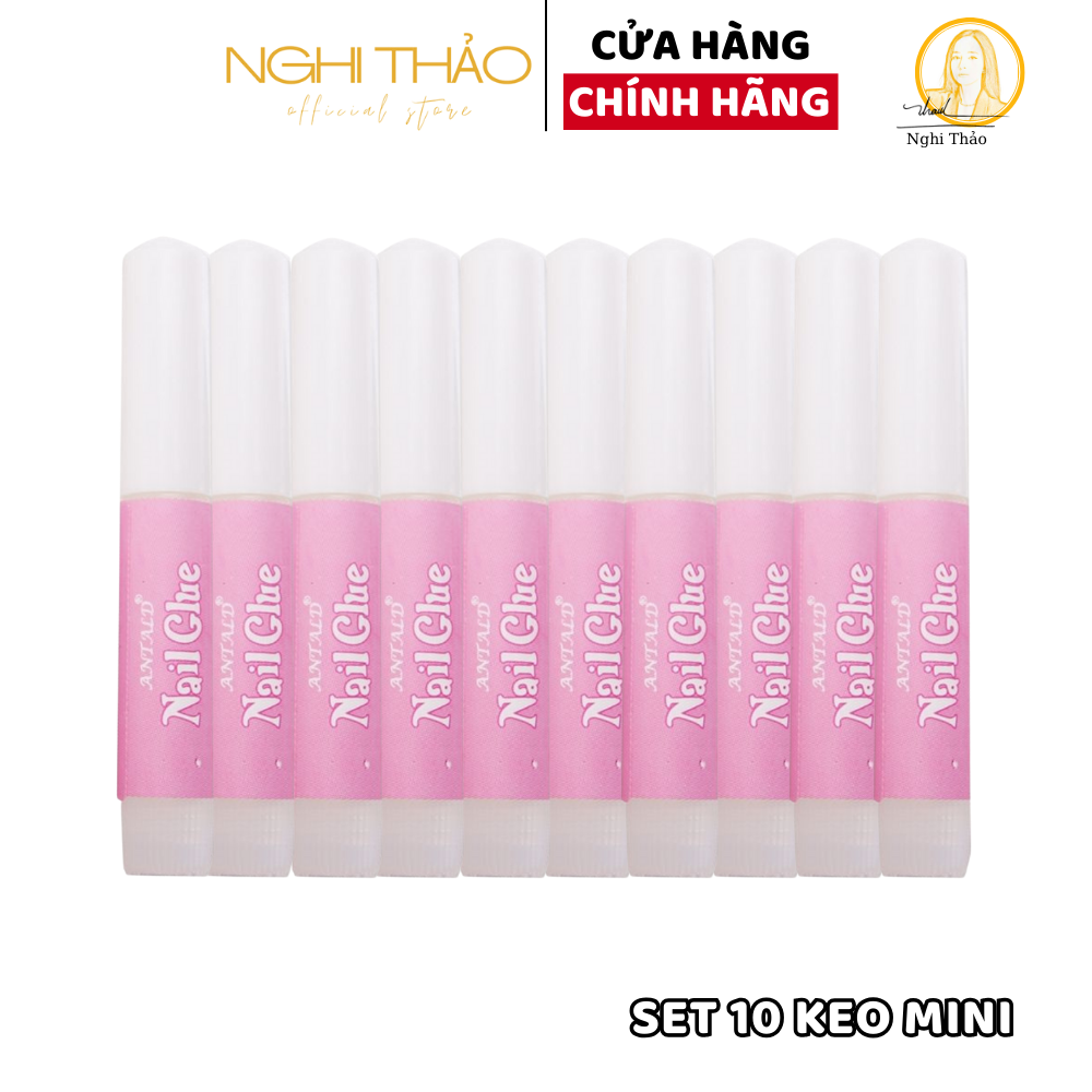 Set 10 chai keo dán móng mini , keo nail box Nghi Thảo
