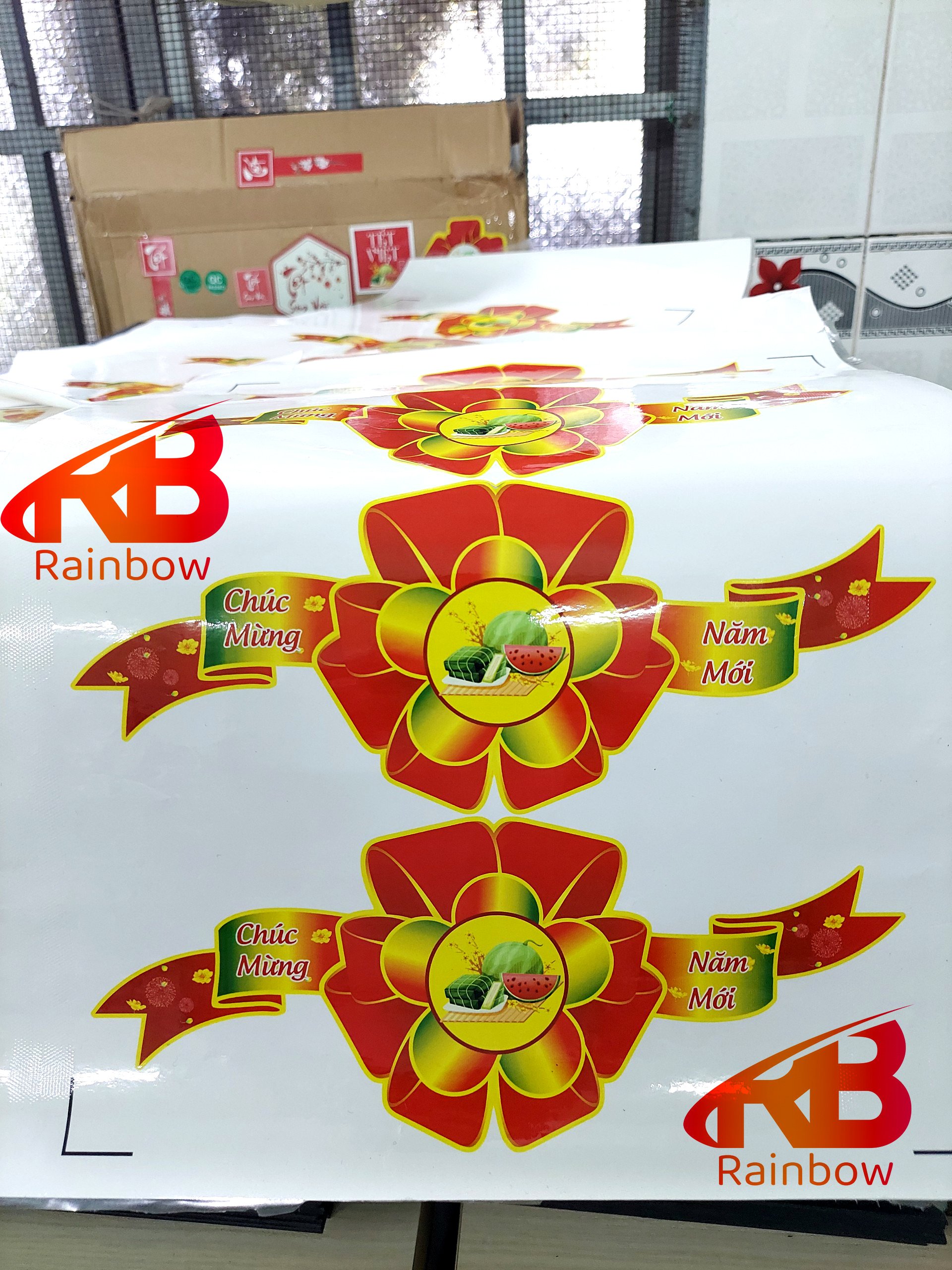 20 cái tem nơ dán chúc mừng năm mới.