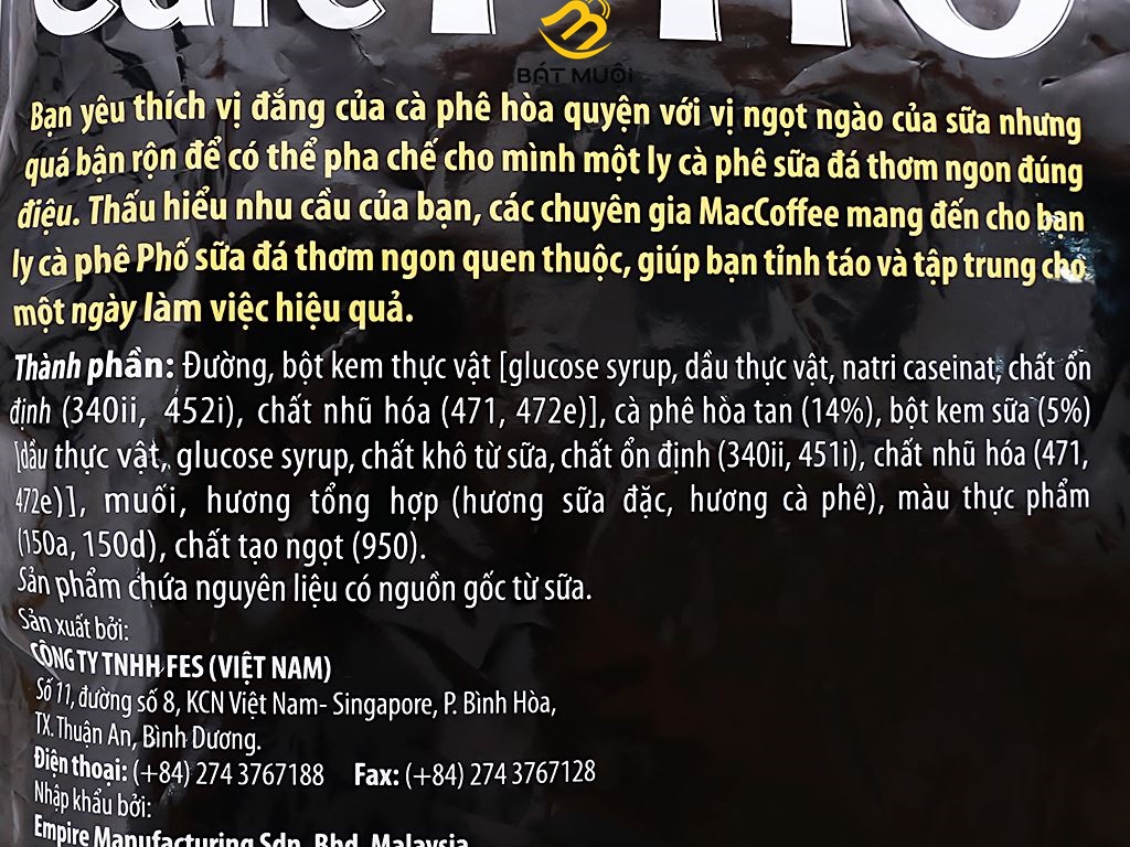 Cà phê sữa đá MacCoffee Café Phố (30 gói x 24g) - combo 2 túi - CTY BÁT MUỘI