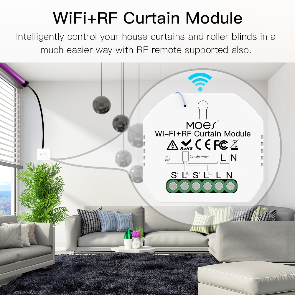 【COD】Moes Smart ZigBee WiFi Switch Module Dimmer Curtain Switch Smart Life App Remote Control Alexa G oogle Home Voice Control