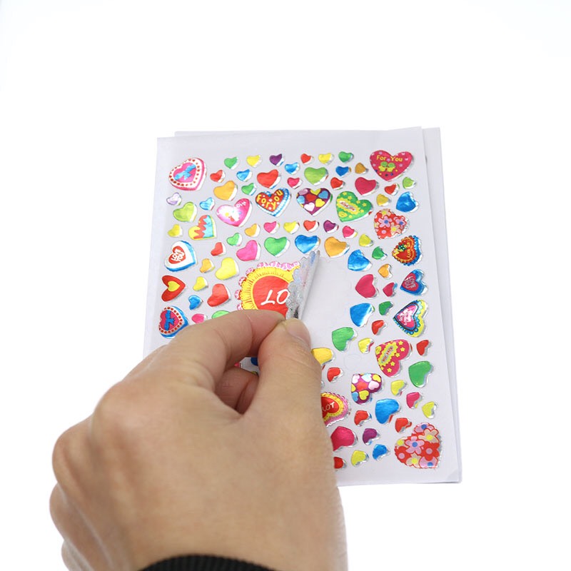 (1k)Set 10 tấm sticker, miếng dán hoa lá, mặt cười, tim