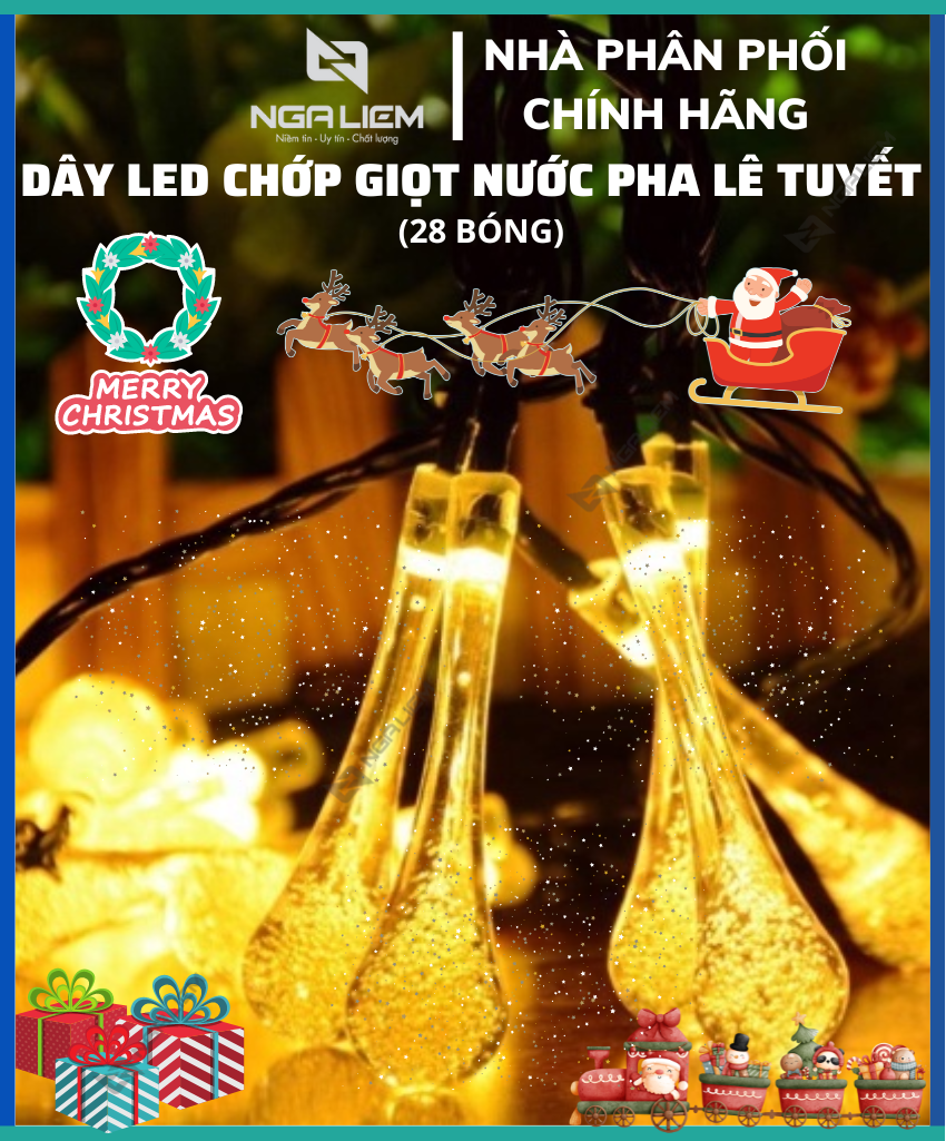 Dây led chớp giọt nước pha lê tuyết