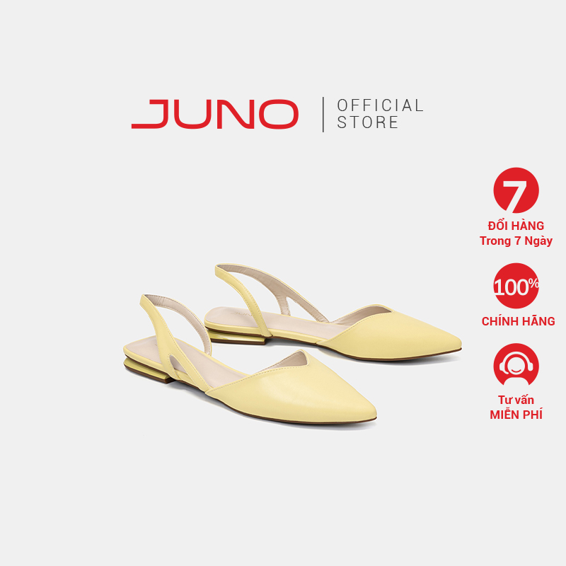 Giày Búp Bê Nữ 3cm Thời Trang JUNO Slingback Bệt BB03100