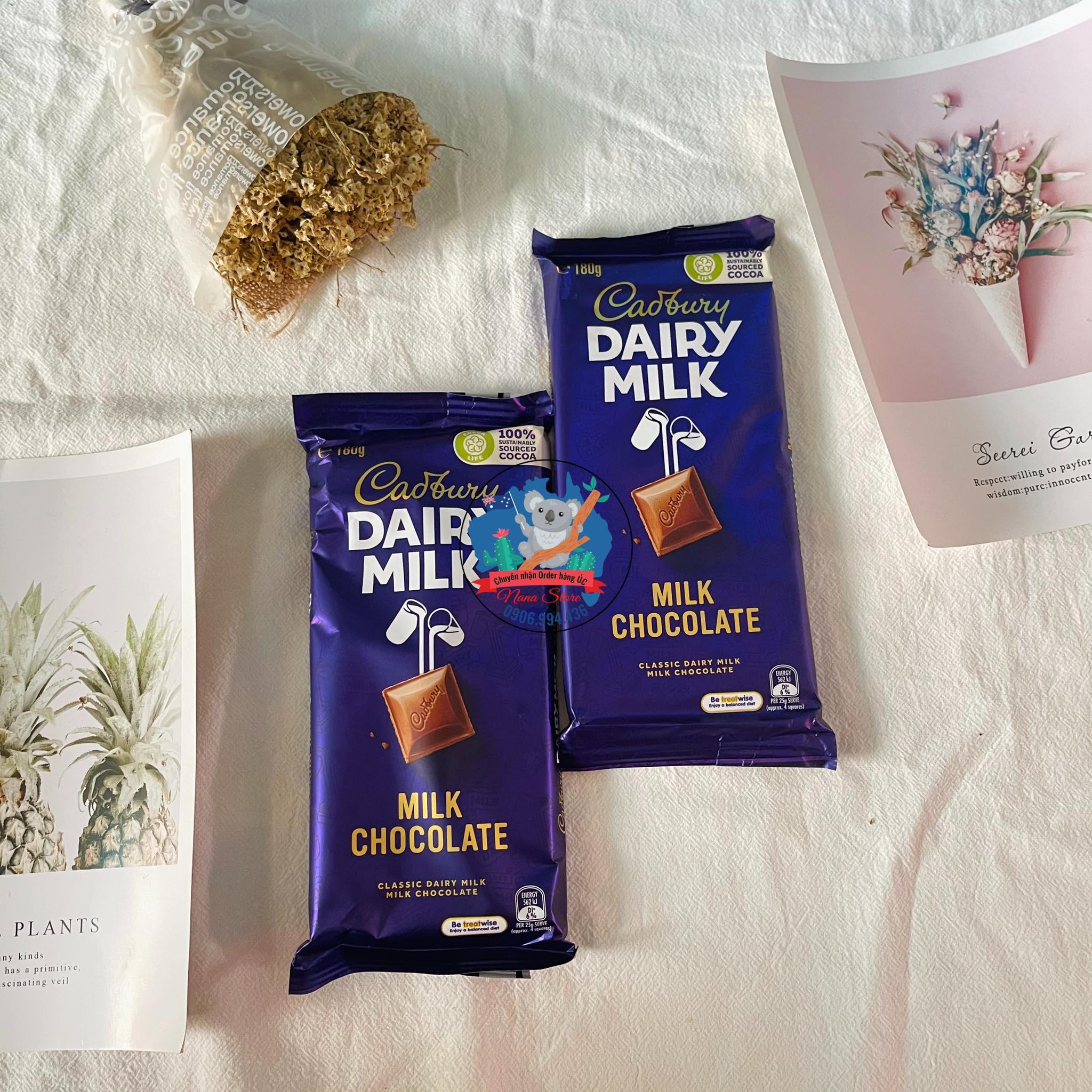 Socola Cadbury thanh 180gr nhập Úc