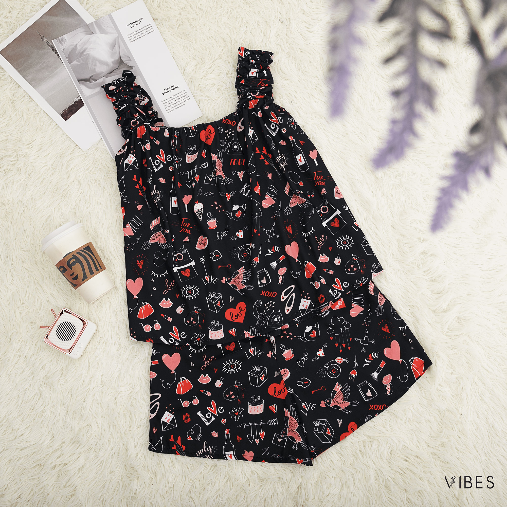 VIBES Đồ bộ 2 dây bản to Adore Straps Set