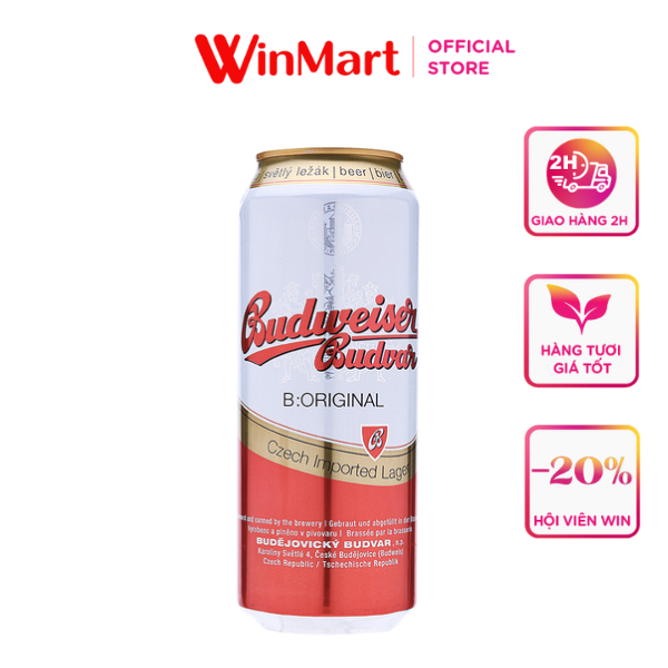 - Bia Budweiser Budvar lon 500ml