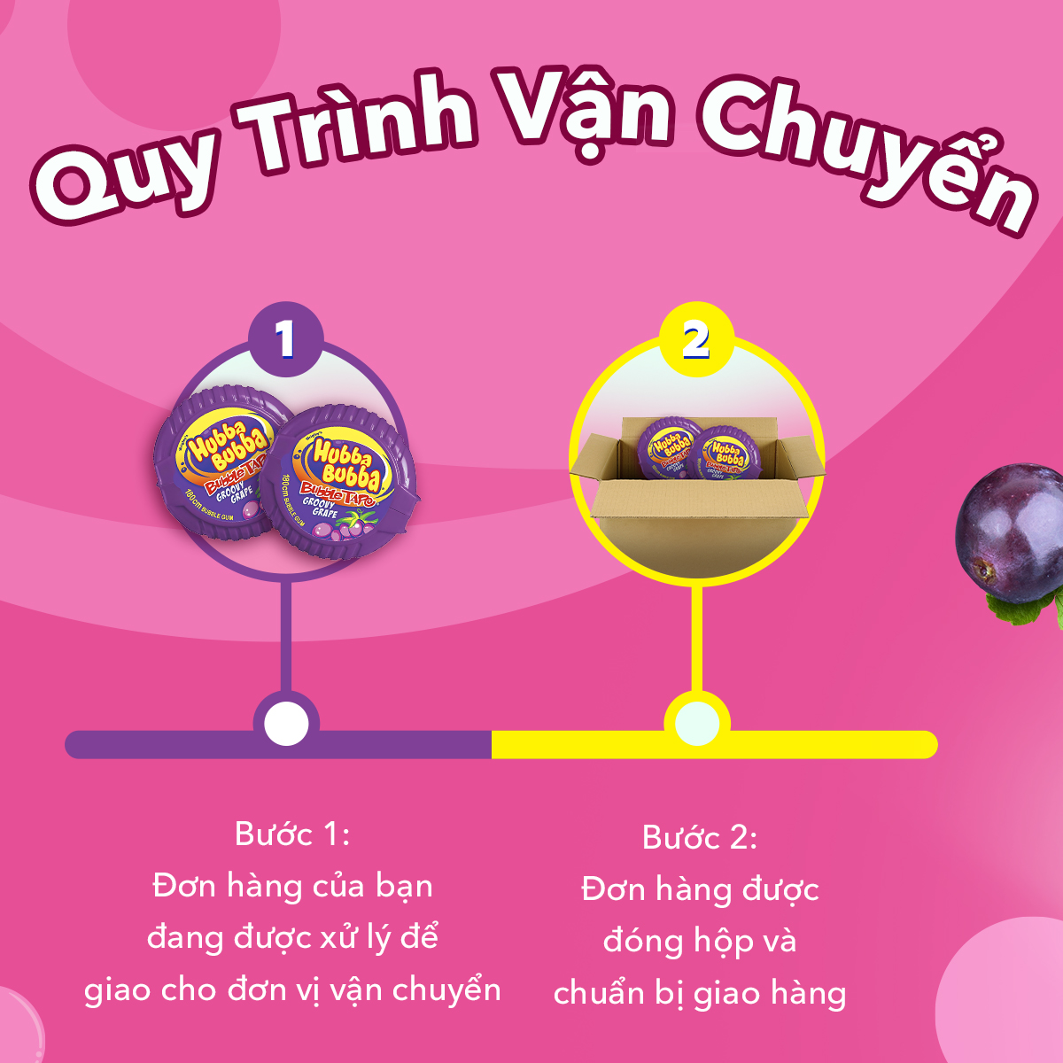 Combo 2 hộp kẹo Sing-gum Hubba Bubba vị nho