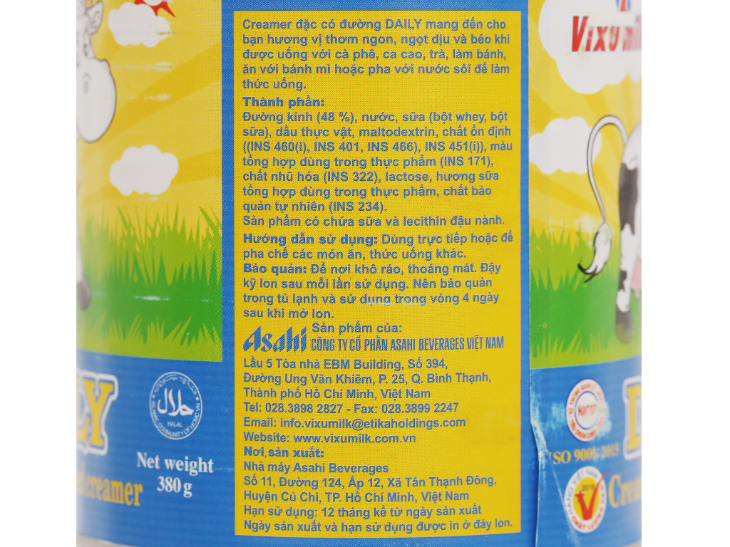 Sữa Đặc/Kem Đặc Có Đường Daily Lon 380gr