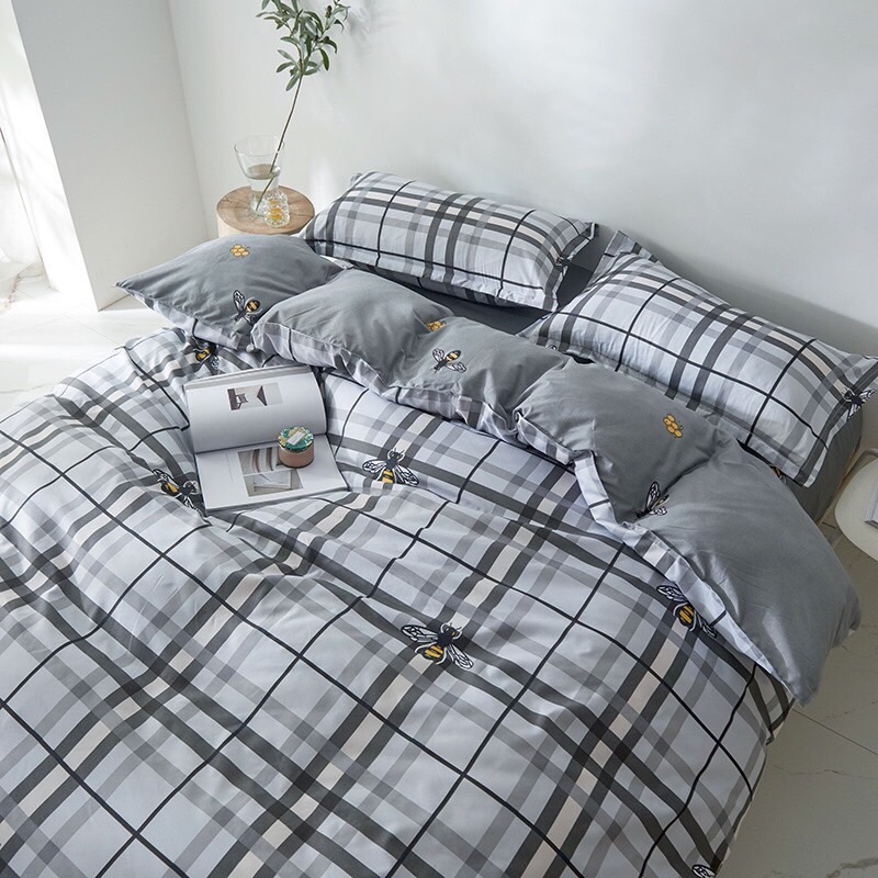 Trọn Bộ 4 Món Cotton Poly Nhập Mẫu ONG KẺ SỌC