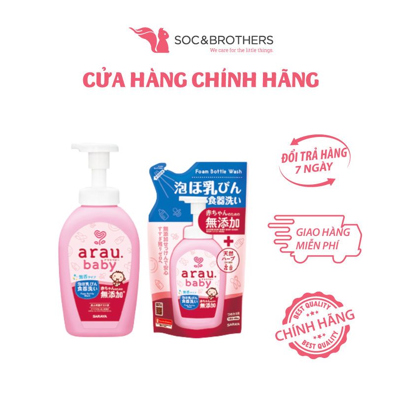 Nước Rửa Bình Arau Baby Bình 500Ml