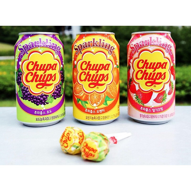 (3 Vị) Nước ngọt soda Sparkling Chupa Chups lon 345ml