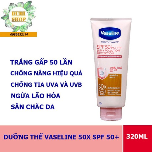 Dưỡng thể Vaseline 50X 320ml