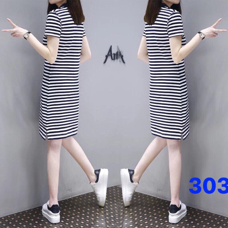[HCM]Đầm suông cát hàn sọc cho các nàng HN3035