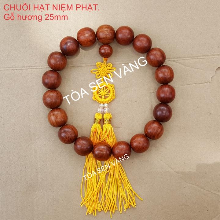 CHUỖI HẠT NIỆM PHẬT - GỖ GIÁNG HƯƠNG 25MM
