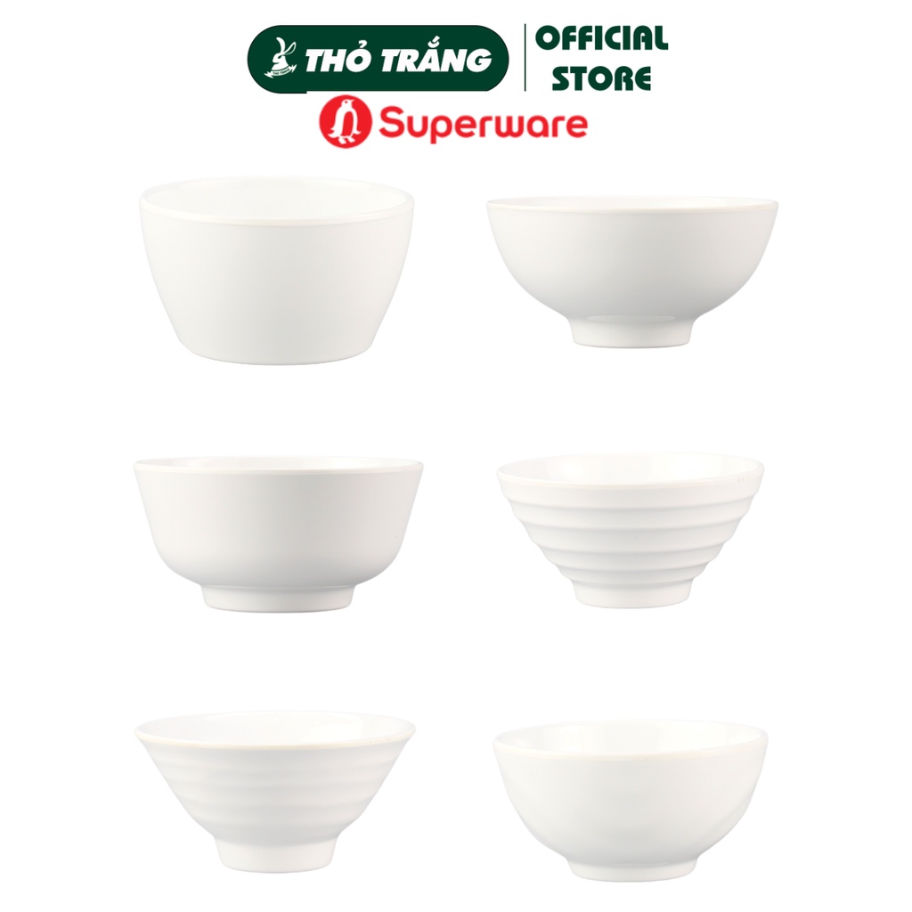 Chén cơm trắng Melamine Srithai Superware Thái Lan cao cấp