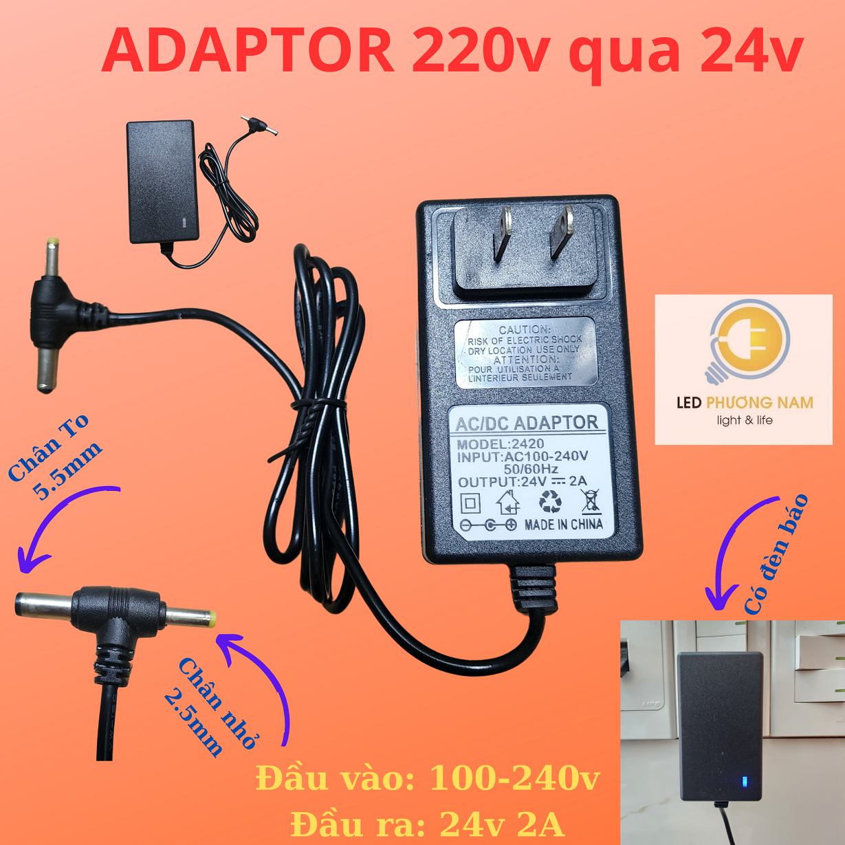 Nguồn ADAPTER 24v Loại 1 (2A - 3A - 5A - 6A - 7A)