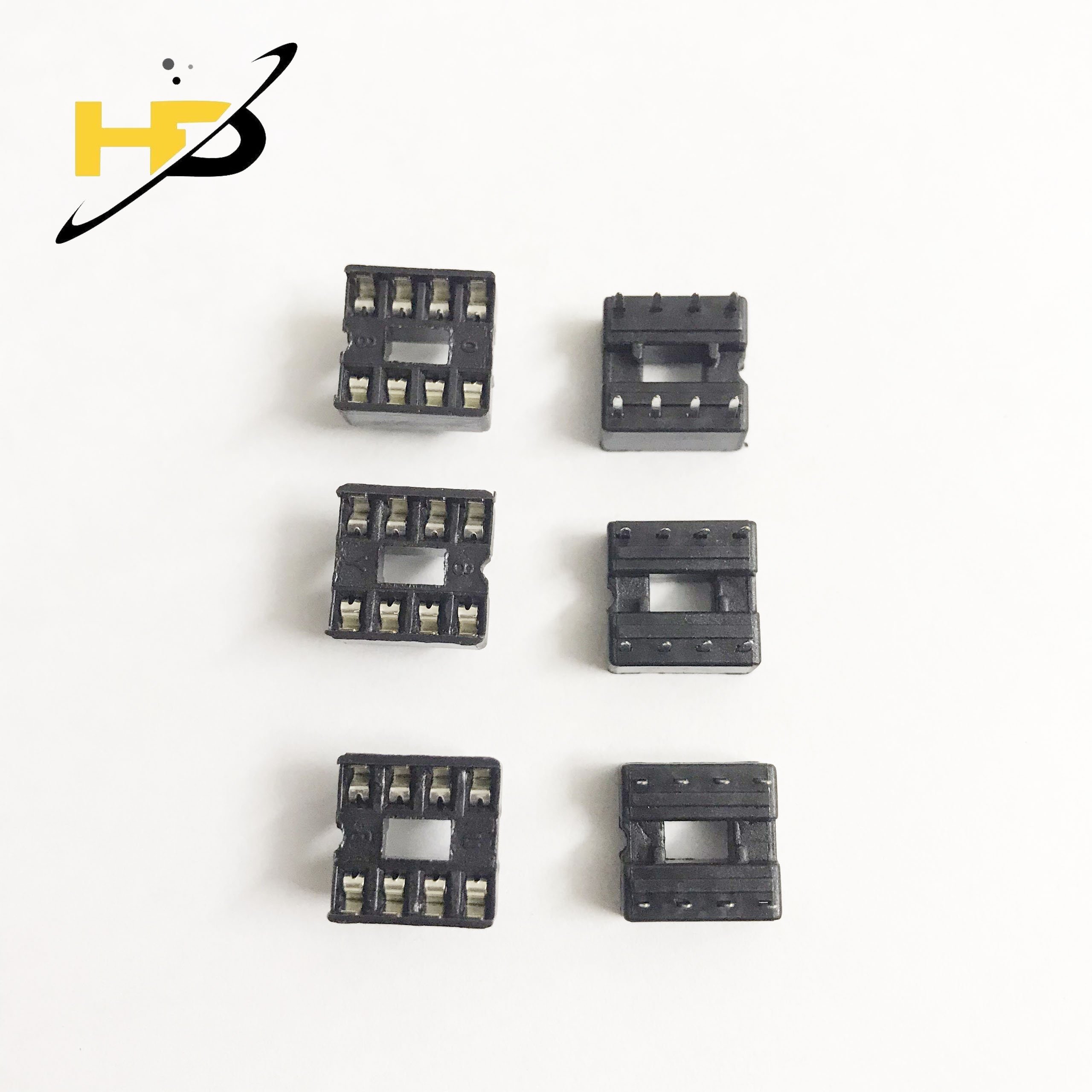Đế ic nhựa đen loại 8 chân bản dẹt, đế ic dip8 bản nhỏ loại tốt