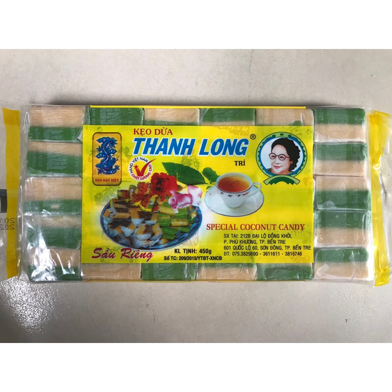 Kẹo Dừa Sầu Riêng Thanh Long 450gram