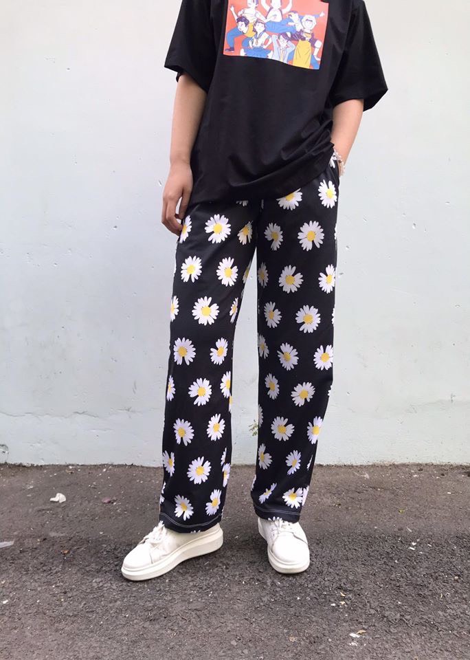 [Hoàn Tiền 15%] Quần Thun Dài Hoa Cúc Daisy Unisex