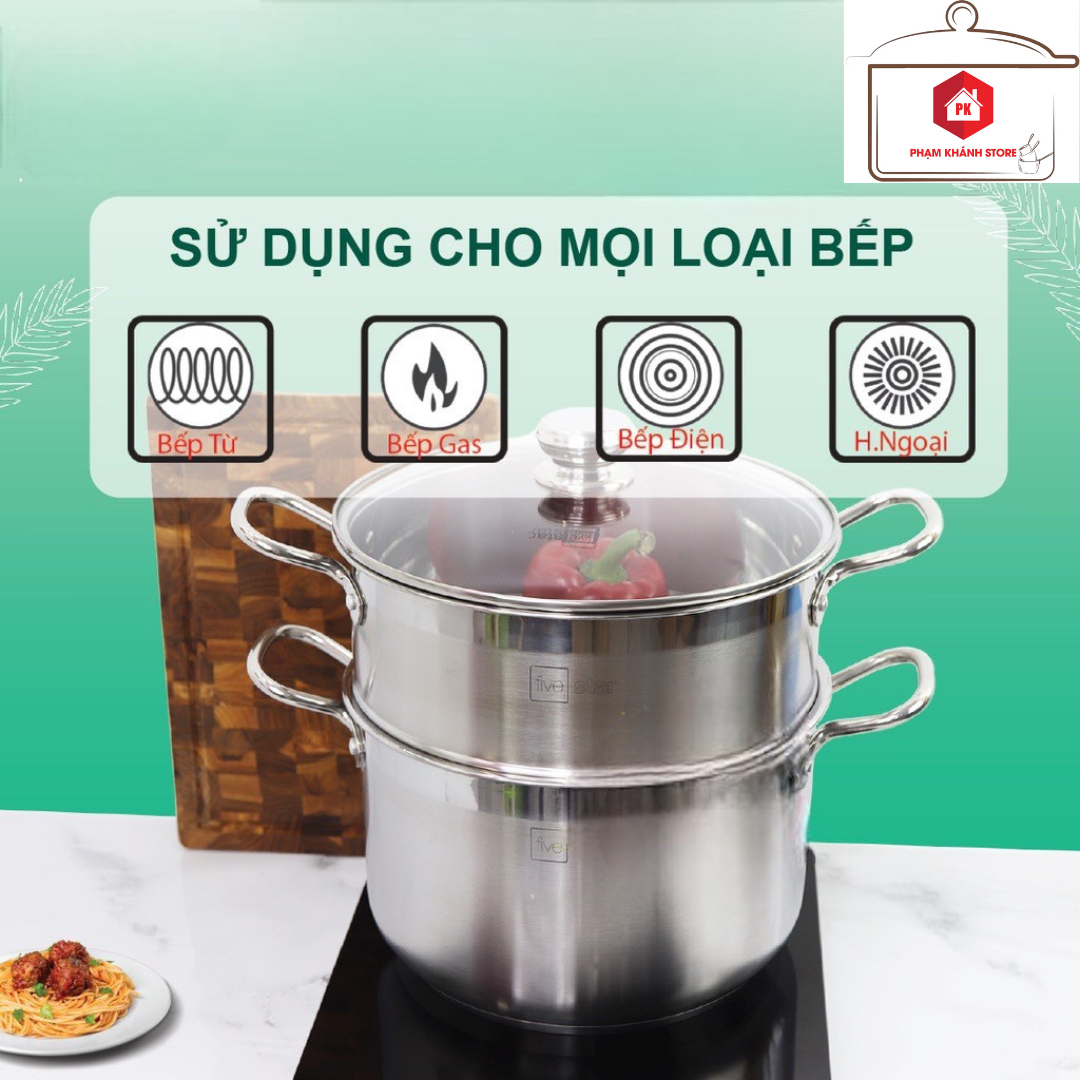 Bộ Nồi Xửng Hấp 3 Đáy Fivestar 26cm