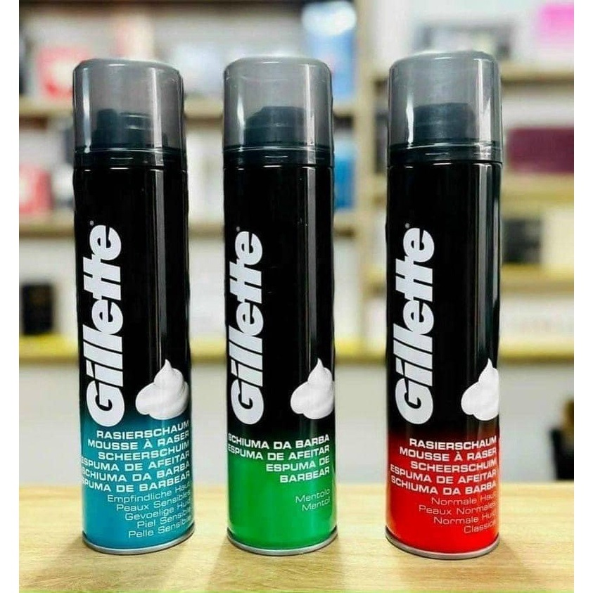 Bọt Cạo Râu Gillette Schiuma Mentolo 300ml