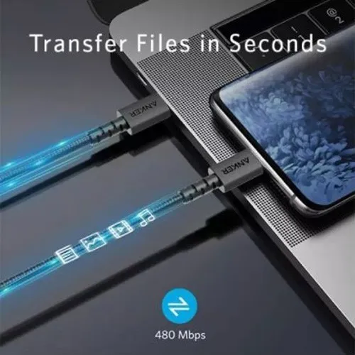 Cáp Sạc Nylon Anker 322 USB-C to Lightning 0.9m - A81B5