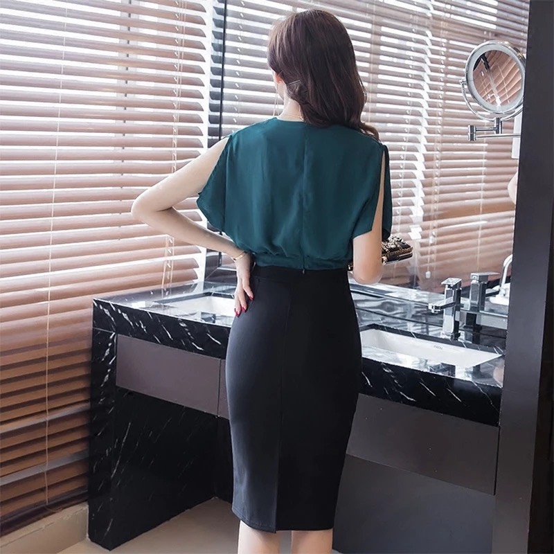 Chân Váy Công Sở Bút Chì  Co Giãn Dáng Dài Công Sở D58cm
