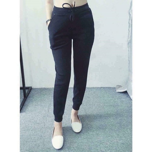 Quần jogger len tăm bo gấu nữ