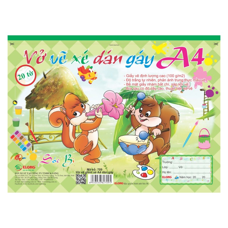 Vở vẽ A 20 Tờ KLONG 709