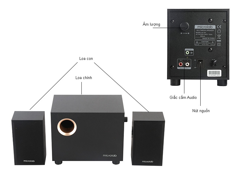 Loa máy tính Microlab 2.1 M105
