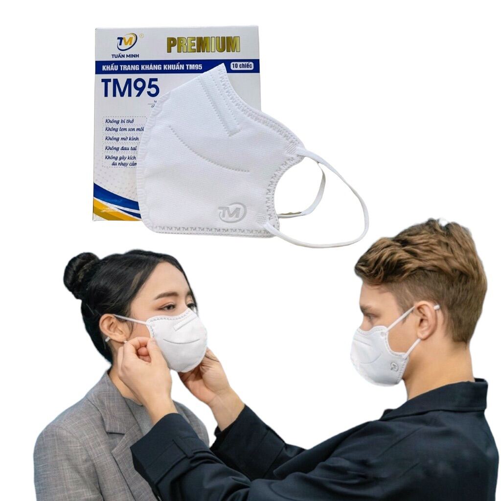 Túi 10 chiếc khẩu trang 6d mask tuấn minh tm.n95