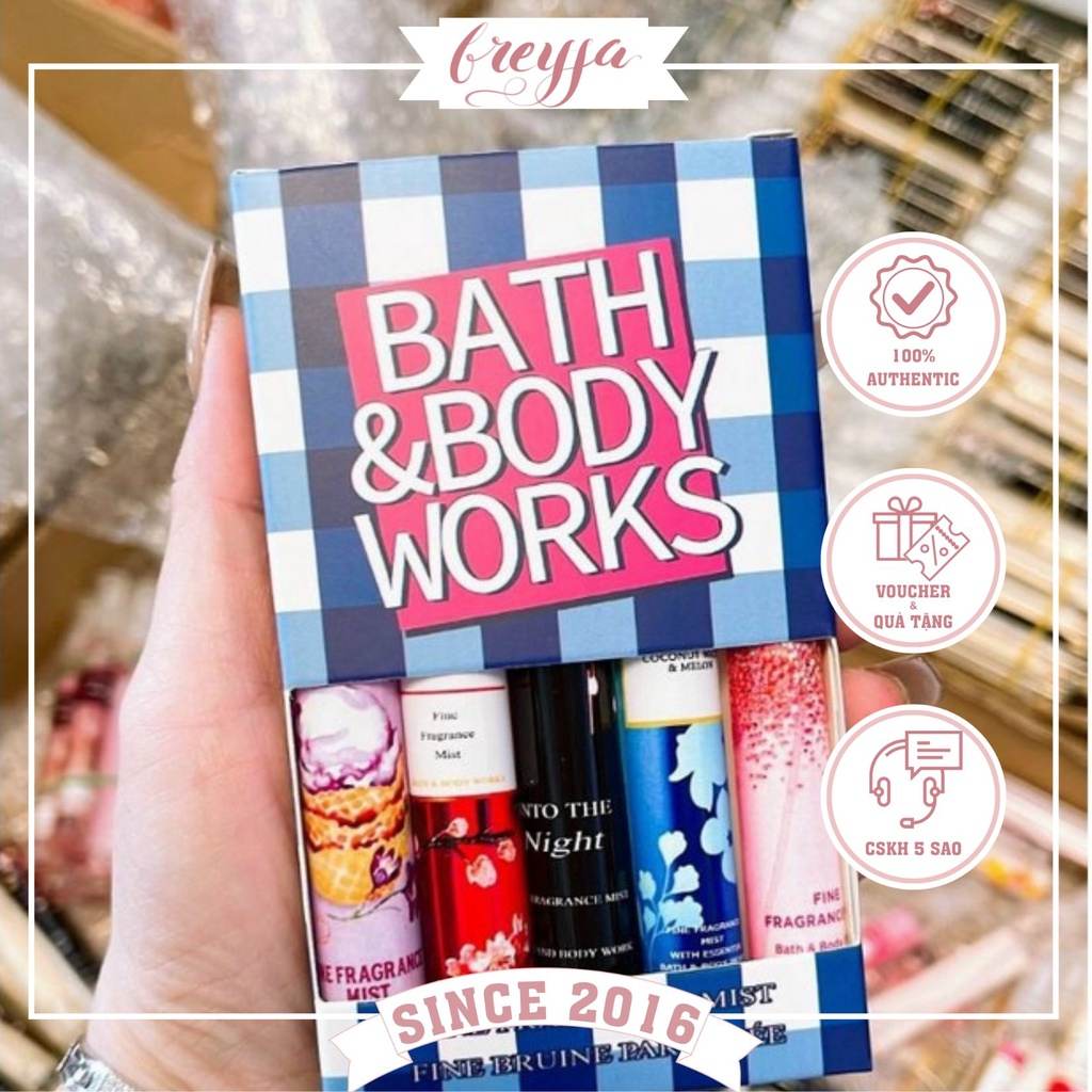 Set 5 Nước hoa mini Body mist Bath And Body Works 10ml với mùi hương ngẫu nhiên
