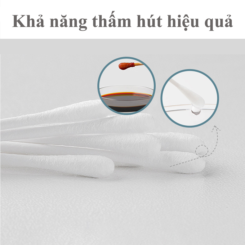 Tăm bông VCOOL kháng khuẩn hộp 200 chiếc